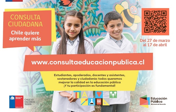 Este miércoles 27 de marzo comienza la consulta “Chile quiere aprender más”